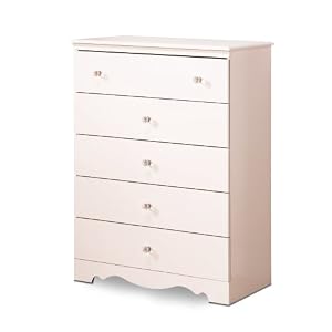 South Shore Furniture, Crystal Collection, 5 Drawer Chest, Pure White