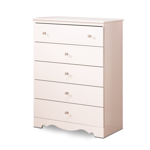 South Shore Furniture, Crystal Collection, 5 Drawer Chest, Pure White