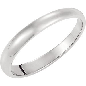 Genuine IceCarats Designer Jewelry Gift 10K White Gold Wedding Band Ring Ring. 03.00 Mm Half Round Tapered Band In 10K Whitegold Size 4