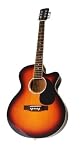 Crescent 41 Sunburst YMG Acoustic Cutaway Guitar with FREE Guitar Stand