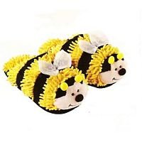 yellow fuzzy slippers