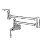Jado 800902.144 Brushed Nickel Pot Filler Double Handle Traditional Wall Mount 800/902