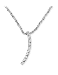 C.Z. Diamond Curve Slide .925 Sterling Silver Byzantine Necklace