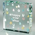Happy ever after glass paperweight
