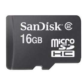 SanDisk 16 GB Class 2 microSDHC Flash Memory Card SDSDQ-016G (Bulk Packaging)