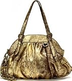 LINEA PELLE Gillian Medium Satchel, Distressed Gold