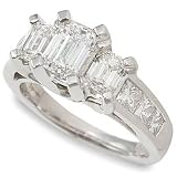 3ctw Princess and Emerald Cut Diamond Engagement Ring