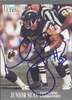 Junior Seau, San Diego Chargers, 1991 Fleer Ultra Autographed Card