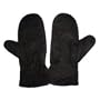 New Womens Sheepskin Leather Fur Mittens Size XXL Black