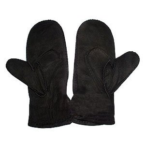 Buy New Ladies Sheepskin Leather Fur Mittens Size XXL Black by Gem Avenue