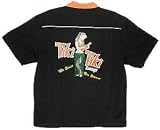 Tiki Tiki Lounge Bowling Shirt Black & Orange Swingmaster