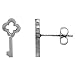 Small Stainless Steel Antique Key Stud Earrings 1/2 inch