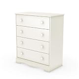 Country Style Pure White Finish 4 drawer chest