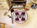 NCAA MISSISSIPPI STATE BULLDOGS BASEBALL SHAPED DOOR MAT RUG