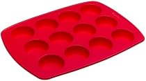 KitchenAid Silicone 12-Cup Muffin Pan, Red
