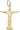 Cross Charm, Gold Plated Silver