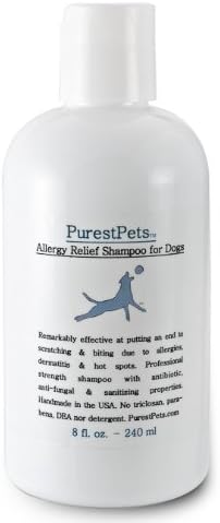 PurestPets Allergy Relief Medicated Dog Shampoo, 8-Ounce