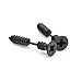 HuaYang Women Men Unisex Unique Nail Shape Carbon Teel Plating Screw Stud Earrings(Black)