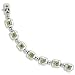 Square Peridot Overlapped Edge Bracelet Sterling title=