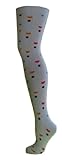 Over-the-Knee Thigh High Stockings Socks Polka Dots Hearts White