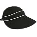 BLACK CONVERTIBLE SUN VISOR CAP W/WHITE PIPING TRIM