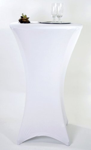 Stretch Tischhusse Stehtischhusse Ø70 weiss