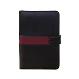 Mod Flip Genuine Leather Amazon Kindle 2 / Kindle International Organizer Case (Black/Crimson Red)