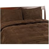 Review The Home Collection 07BR085 / Micro Fiber Suede King Down/Feather 3-Piece Comforter Set Chocolate