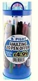 Pilot Pen Set – 20 Assorted Quality Pens Value £40 for Just £4.99 Includes Gel Pens, Highlighter Pens, Marker Pens, Roller Ball Pens and More!