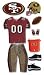 NFL TEAM UNIFORM 3-D Sticker SAN FRANCISCO 49ERS - DISCONTINUED ITEM - For Scrapbooking, Card Making & Craft Projects