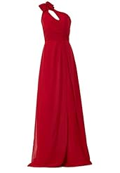 Chiffon  Floor Length One Shoulder Sleeveless Bridesmaid Dress/Prom Dress/Wedding Party Dress  With a Bow(s) and a Sash 