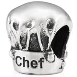 Sterling Silver Chef Hat Bead European Cooking Charm