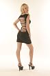 Folter CUT-UP BACK DRESS Drop-Waist Laser-Cut Black Jersey Dress