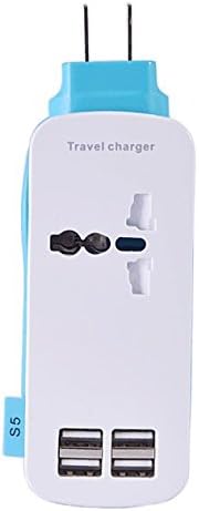 Todoro 1 AC Outlet Power Adapter Travel Charger with AC plug extension line 5V 4.2A 4 USB Charging Ports for iphone, ipad, ipod, Samsung Galaxy, HTC, Motorola, Google Nexus, LG and Other USB-charged Devices (blue)