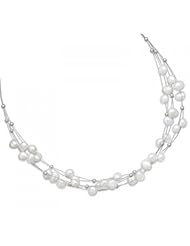 MMA Silver - 16 inch Six Strand Cultured Freshwater Pearl Necklace