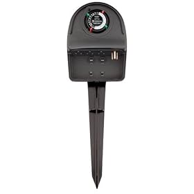 Intermatic HB1113RC Heavy Duty Outdoor Timer with Three Receptacles, Ground Stake with Weatherproof Cover, Black