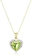 10k Gold Birthstone and Diamond Heart Pendant
