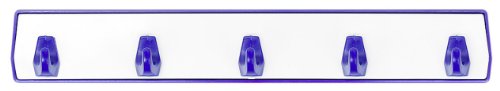 De-Plastik 1385 616 Hakenleiste / 228 x 40 mm / 5-fach / wei&szlig;-blau