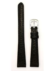 Ladies Genuine Italian Sport Leather Watchband Black 10mm Watch Band - by JP Leatherworks