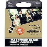 Pioneer Photo Corners Self Adhesive, 250/Pkg, Black