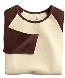 District Threads - Ladies 3/4 Sleeve Raglan Tee Tan/Brown-L