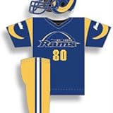 Saint Louis Rams Youth NFL Team Helmet and Uniform Set by Franklin Sports (Small)