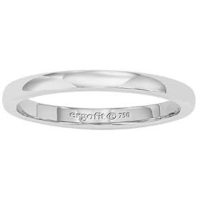 ArtCarved Plain Ergofit Band Ladies 2.5mm Comfort Fit 18 Karat White Gold #11-EIR025_L