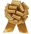 6 LARGE Pull String Bows - Gift Wrap Packaging - 8" 20 Loops - 2 3/4" - Gold