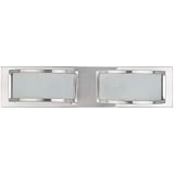 Globe Europa Two-Light Vanity, Brushed Steel with Frosted Globes #5058901