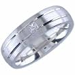 Princess Cut Diamond, 14Kt. White Gold. Diamond Comfort-Fit Wedding Band