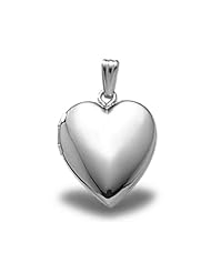 Sterling Silver Heart Locket 1/2 inch x 1/2 inch Sterling Silver