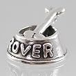 ' Rover ' Dog Bone and Bowl Charm in Sterling Silver, #2491