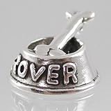 ' Rover ' Dog Bone and Bowl Charm in Sterling Silver, #2491
