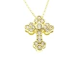 Tiny Guinevere Cross Pendant in Yellow Gold by Jude Frances